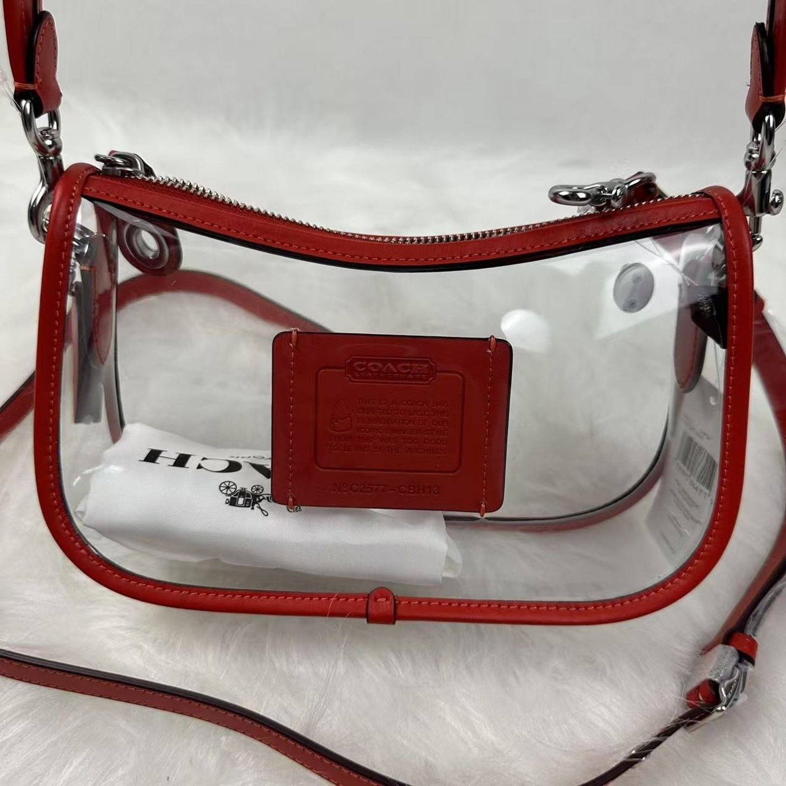 Coach Coach Stadium Swinger Crossbody Clear PVC Dust Bag CBH13 Red Size ONE SIZE - 2 Thumbnail