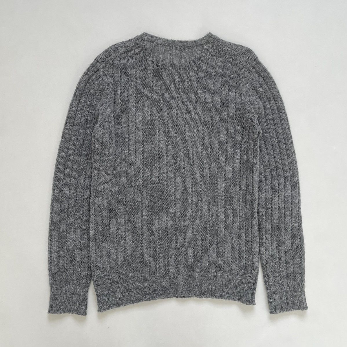 Prada Mid 2000s Grey Ribbed Wool Sweater Size US L / EU 52-54 / 3 - 11 Thumbnail