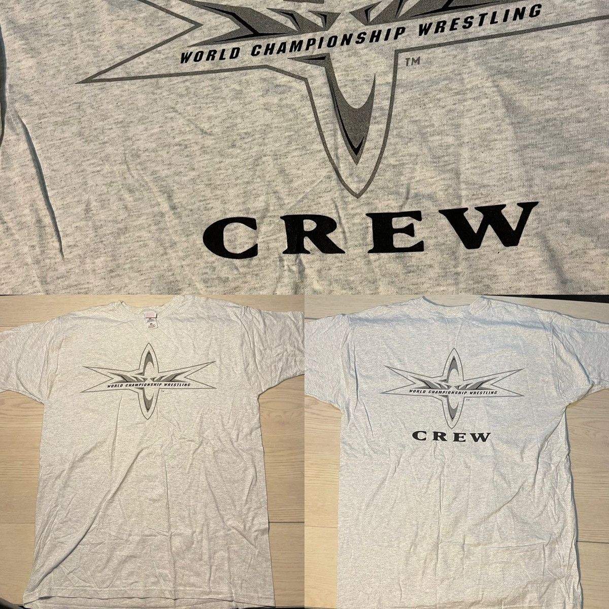 Vintage Vintage 1990s World Championship Wrestling CREW shirt WCW XL Size US XL / EU 56 / 4 - 1 Thumbnail