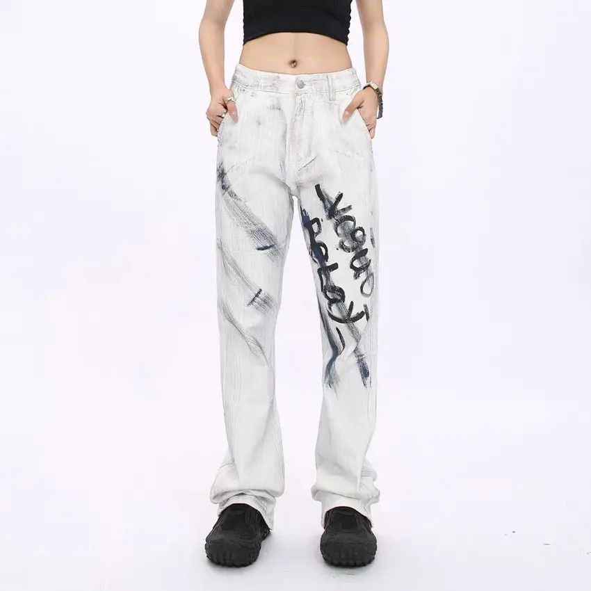 Designer Vintage Hip Hop Streetwear Loose Casual Jeans Size US 31 - 2 Thumbnail