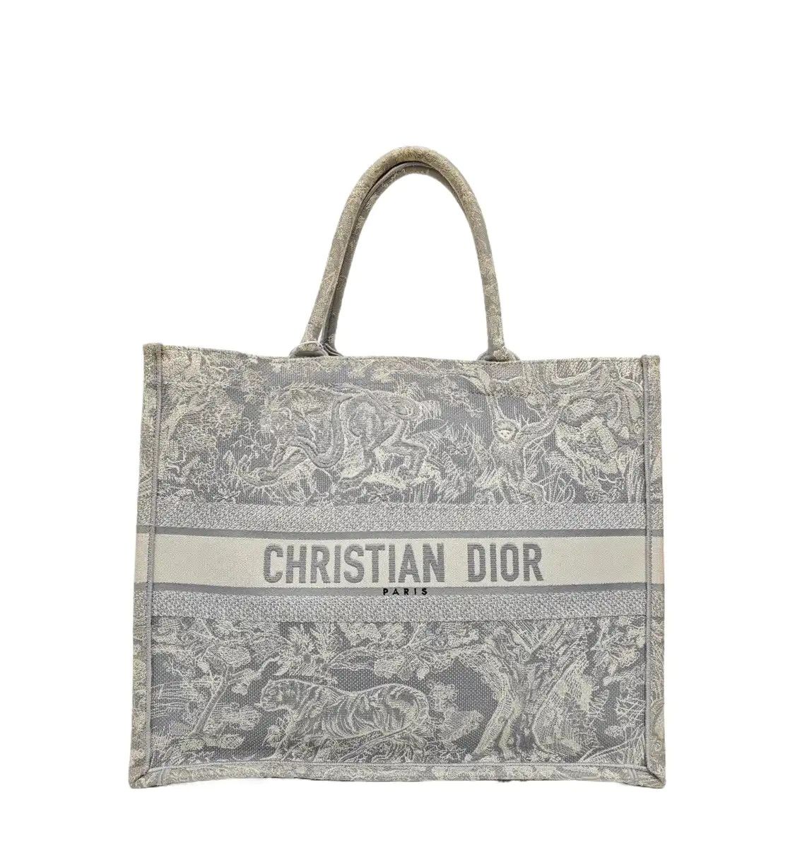 Dior DIOR Book Tote Large grey fabric jacquard handbag Size ONE SIZE - 1 Thumbnail