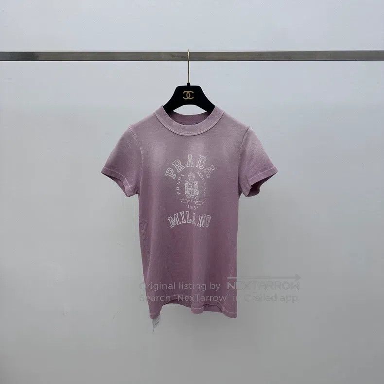 Prada Prada Pink letter print T-shirt Size XS / US 0-2 / IT 36-38 - 3 Thumbnail