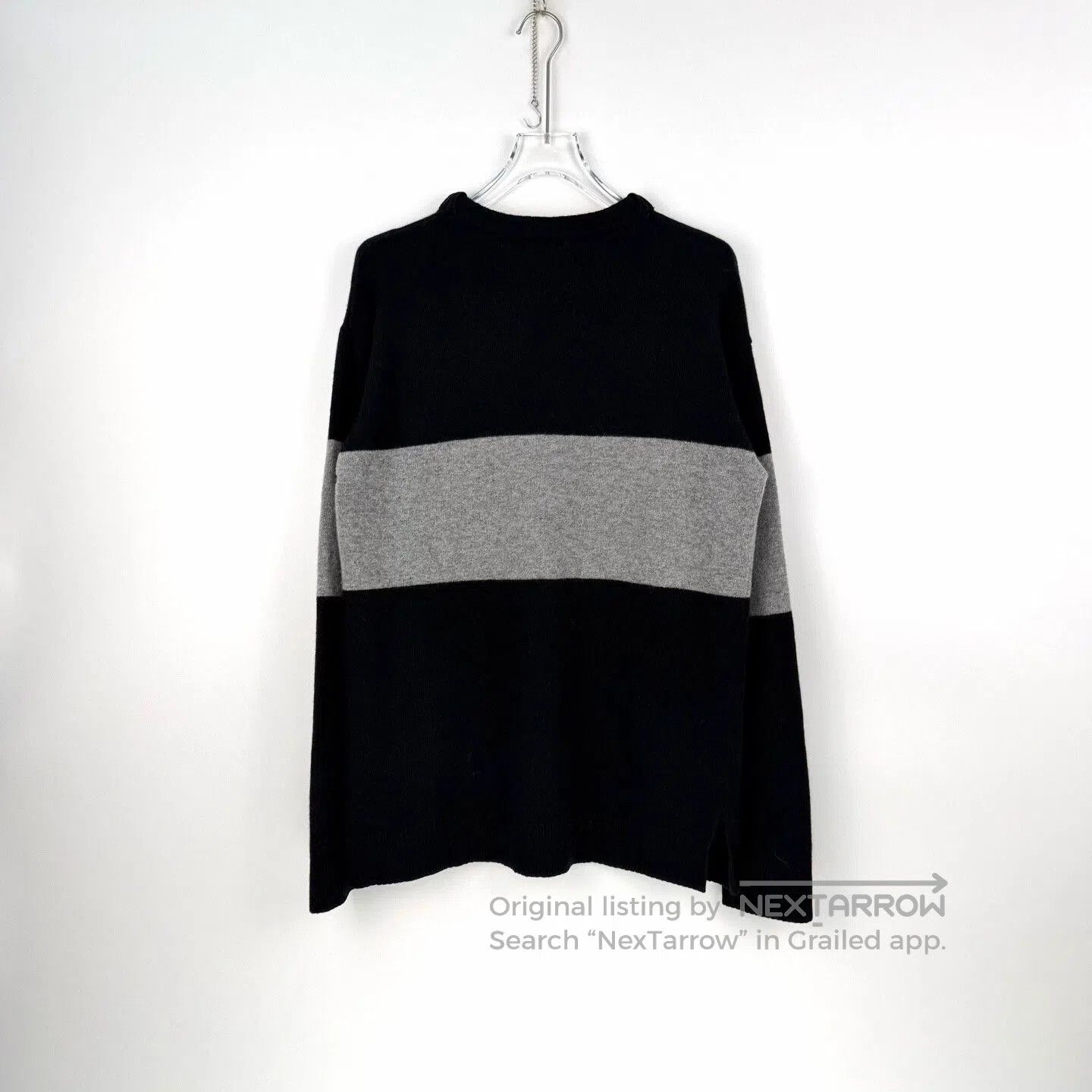 Loewe Loewe Black and Gray Striped Logo Sweater. Size US L / EU 52-54 / 3 - 4 Thumbnail