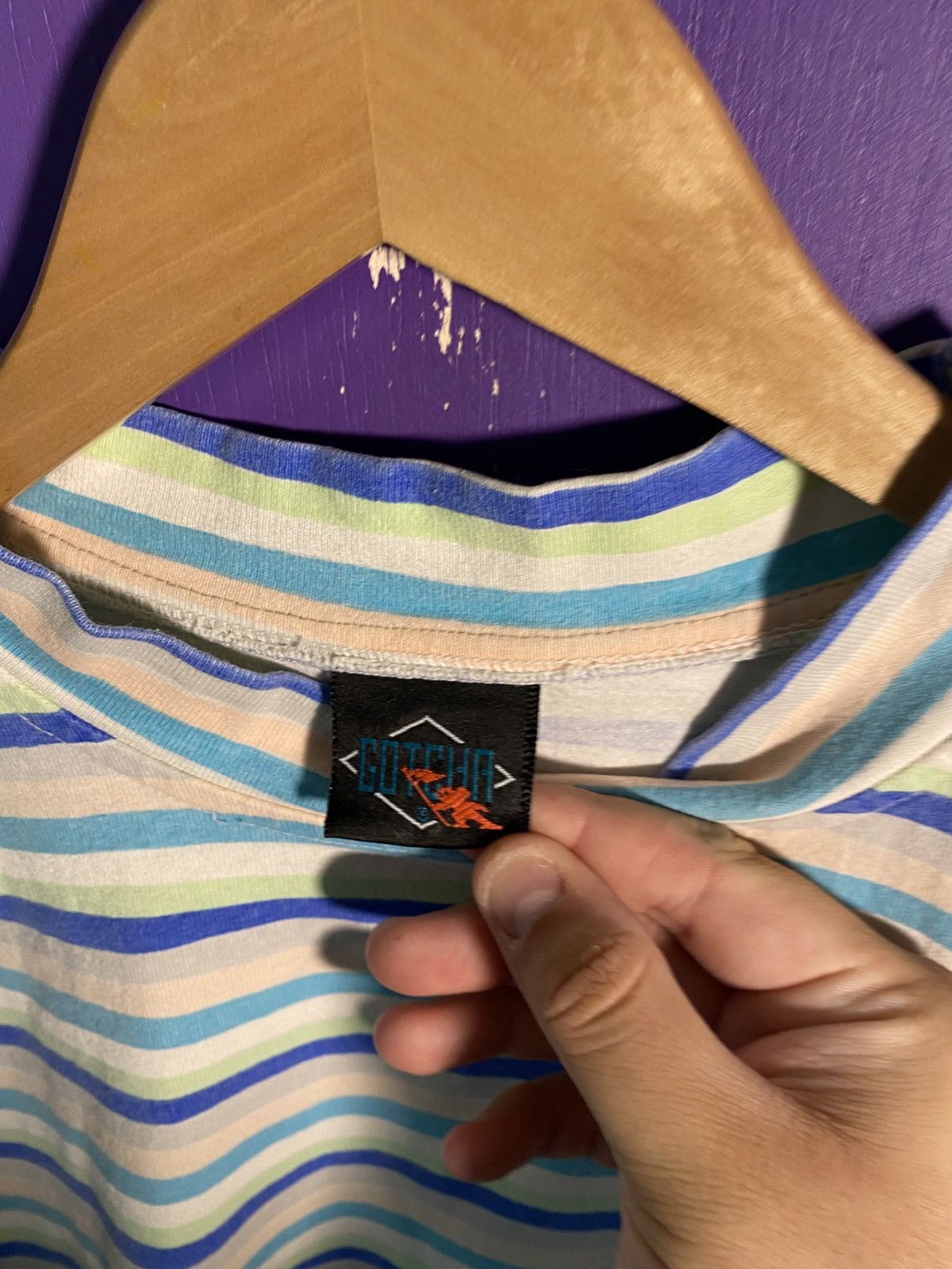 Gotcha Vintage 90s Gotcha essential striped t-shirt Size US XL / EU 56 / 4 - 4 Thumbnail