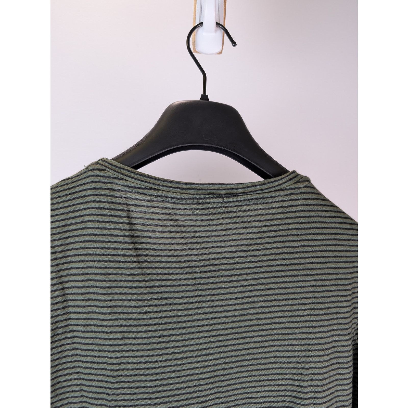 Massimo Alba o1rshd1 CC20 Striped Cotton T-Shirt with Chest Pocket Olive Size US S / EU 44-46 / 1 - 15 Thumbnail