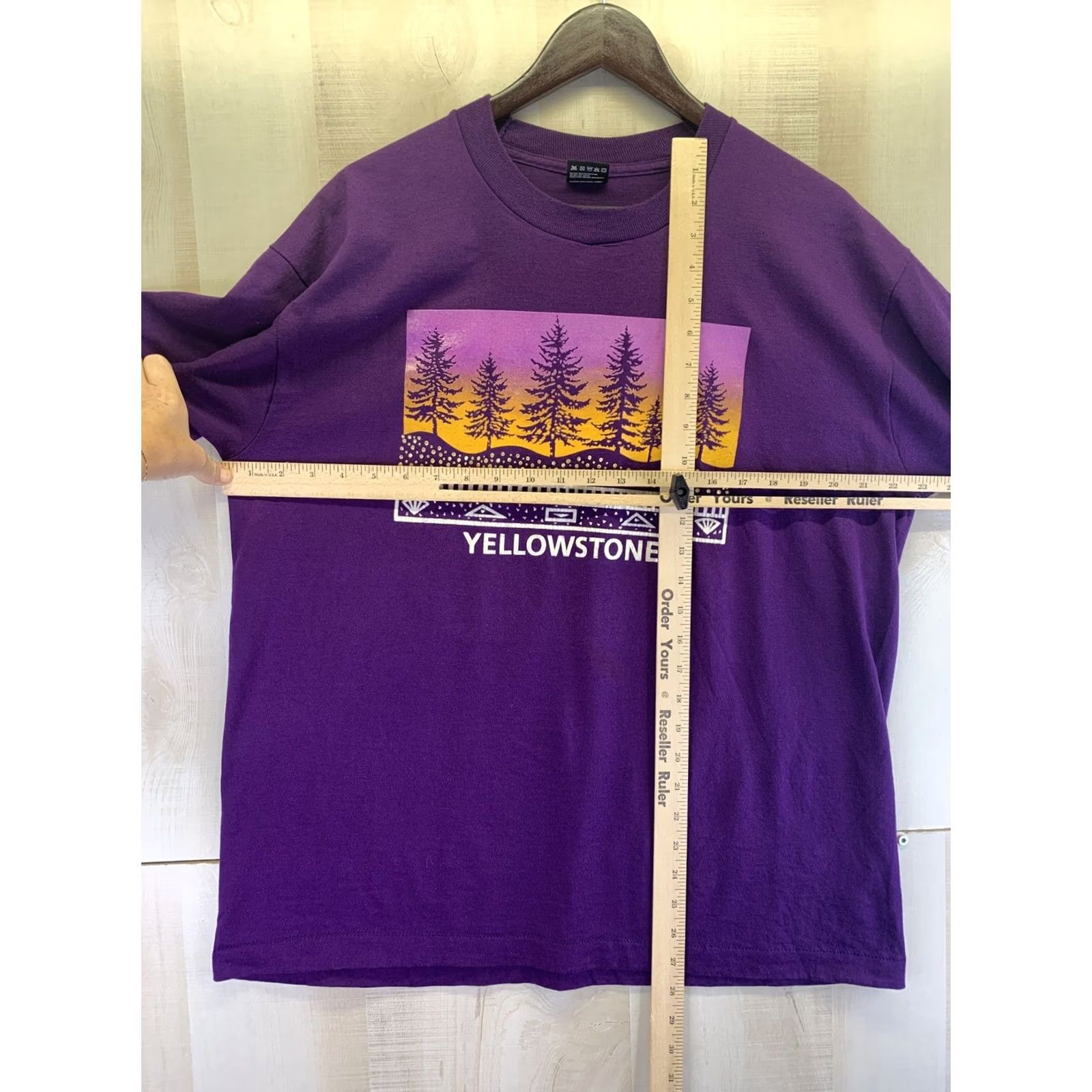 Fruit Of The Loom VINTAGE 1990s Mens Purple Fruit of the Loom Yellowstone Shirt Shirt XL Purple Men Graphic Tee USA Yellowstone 90s Size US XL / EU 56 / 4 - 6 Thumbnail