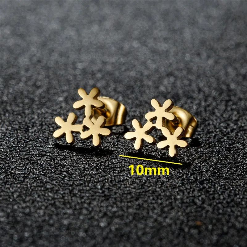 Jewelry Bohemian Flower Mini Stud Earrings Charm Earring Gift Size ONE SIZE - 2 Thumbnail