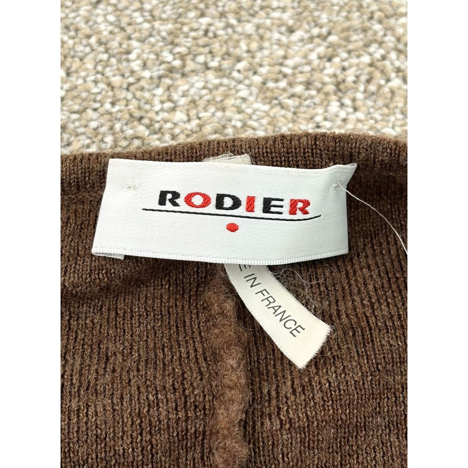 Vintage Rodier Sweater Womens Small Brown Longline Cardigan Button Front Made France Size S / US 4 / IT 40 - 3 Thumbnail