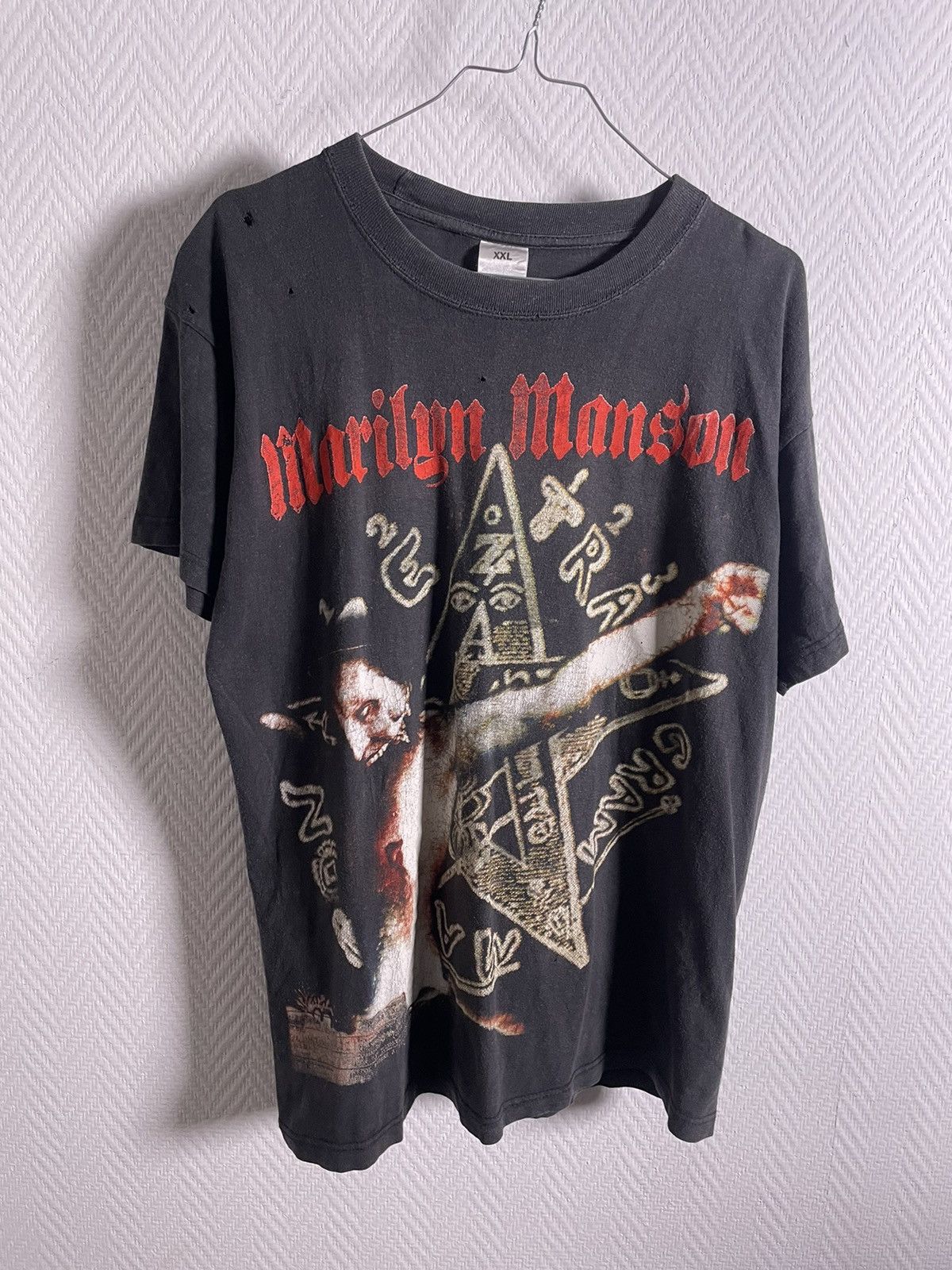 Image of Band Tees x Marilyn Manson 90’S Marilyn Manson Tetragrammaton Size XL in Black, Men's