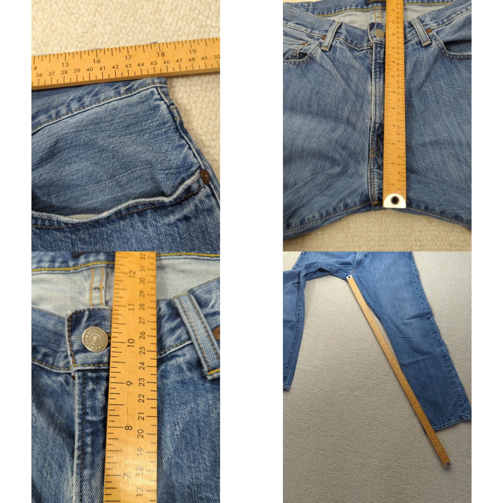 Polo Ralph Lauren Polo Ralph Lauren Hampton Straight Jeans Men 35 x 32 Blue Medium Wash Zip 5-Pocket Design Logo Button Denim Cotton Regular Mid Rise Size US S / EU 44-46 / 1 - 8 Thumbnail