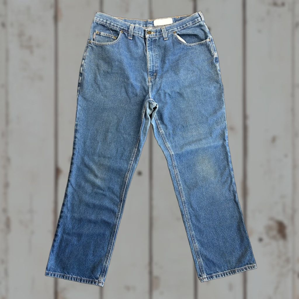 Carhartt VINTAGE Carhartt Denim Jeans Relaxed Fit 38 x 30 Men Jeans Blue 5-Pocket Logo USA 80s 90s Grunge Cowboy Workwear Mens Size US 38 / EU 54 - 1 Thumbnail