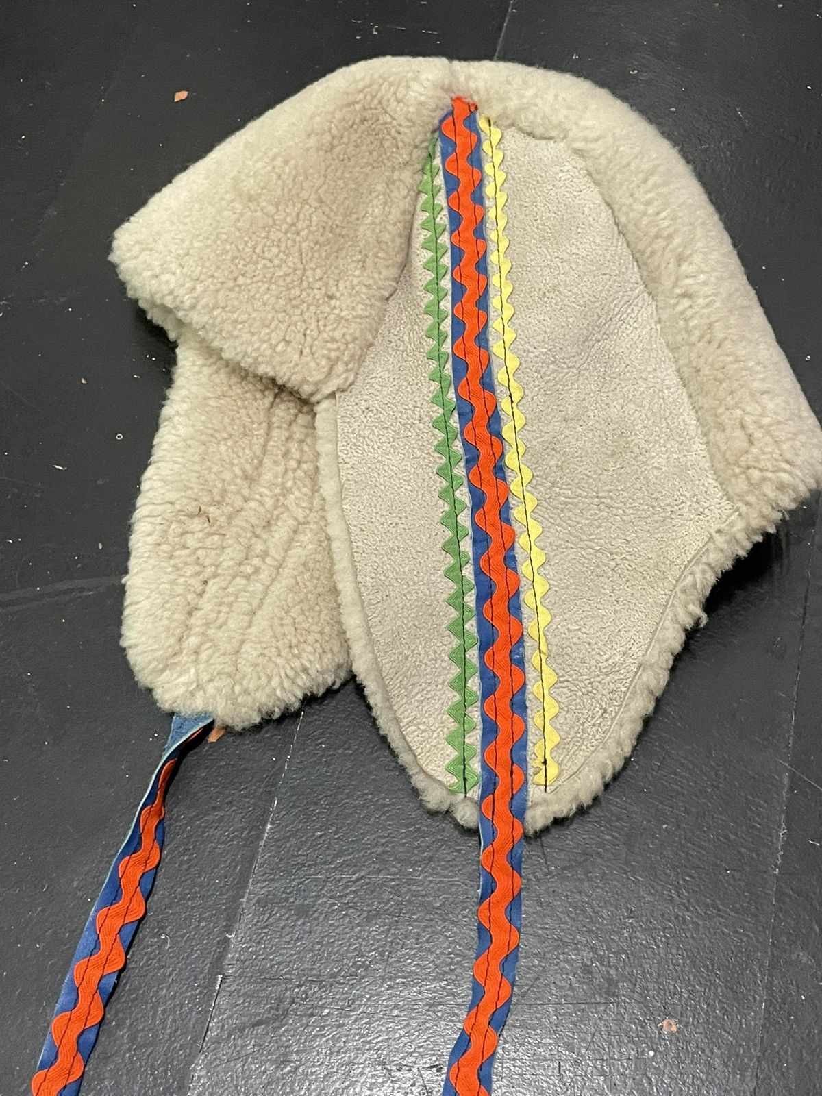 Vintage Real Fur Leather Eskimo First Nations winter hat Art | Grailed