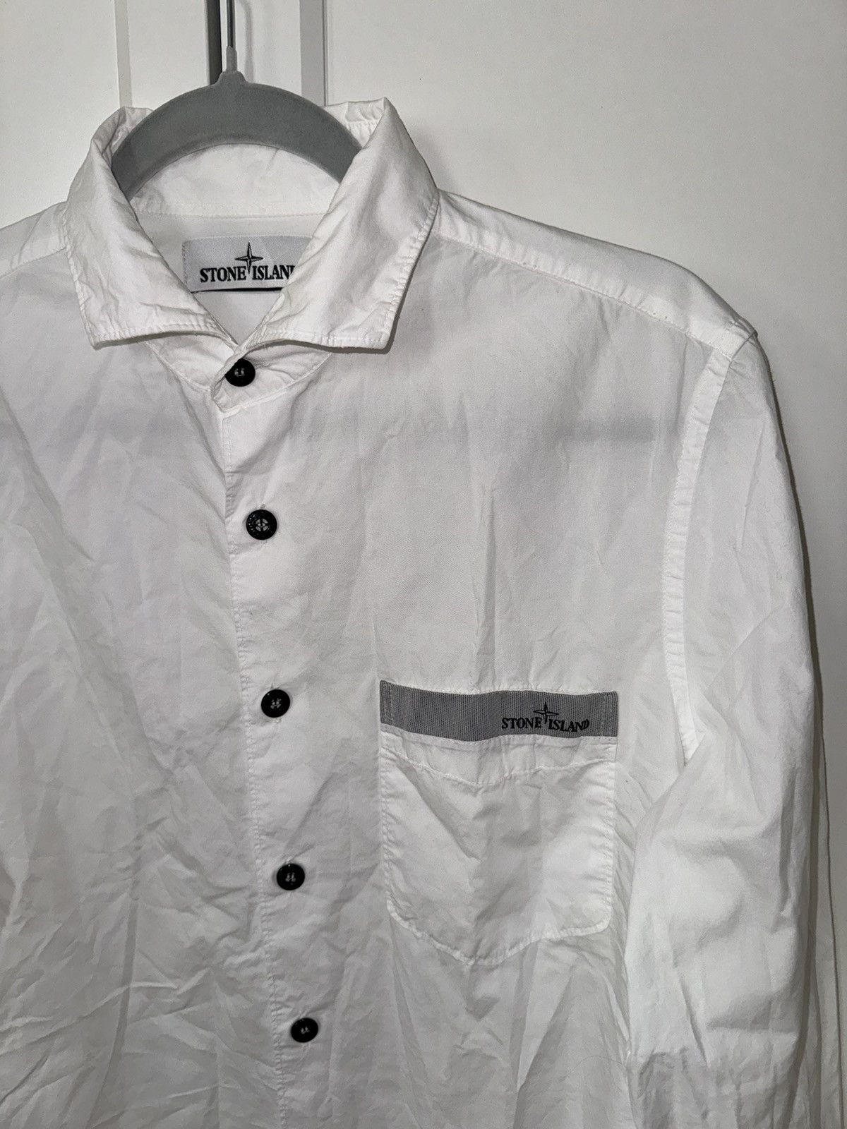 Stone Island Stone Island white shirt with logo Size US M / EU 48-50 / 2 - 2 Thumbnail