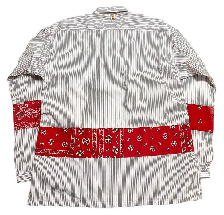 Visvim 17ss visvim KERCHIEF BORDER TUNIC SHIRT RED STRIPE BANDANA