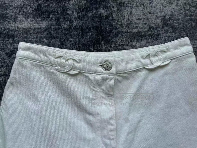 Chanel Chanel 25P white waist double C jeans Size 25" / US 0 / IT 36 - 4 Thumbnail