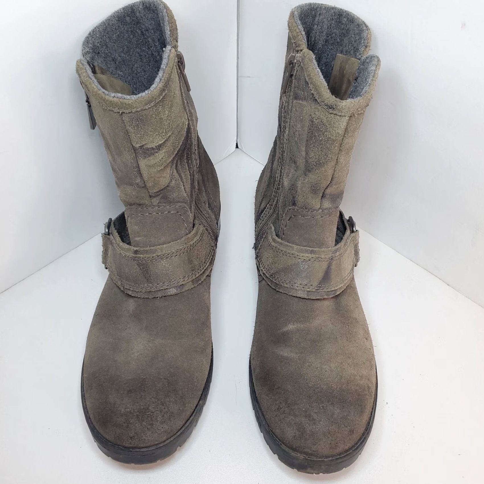 Clarks Clarks Rise Suede Gray Boot Womens Size 8.5 Buckle Ankle Biker Grunge Moto City Casual Size US 6 / IT 36 - 4 Thumbnail