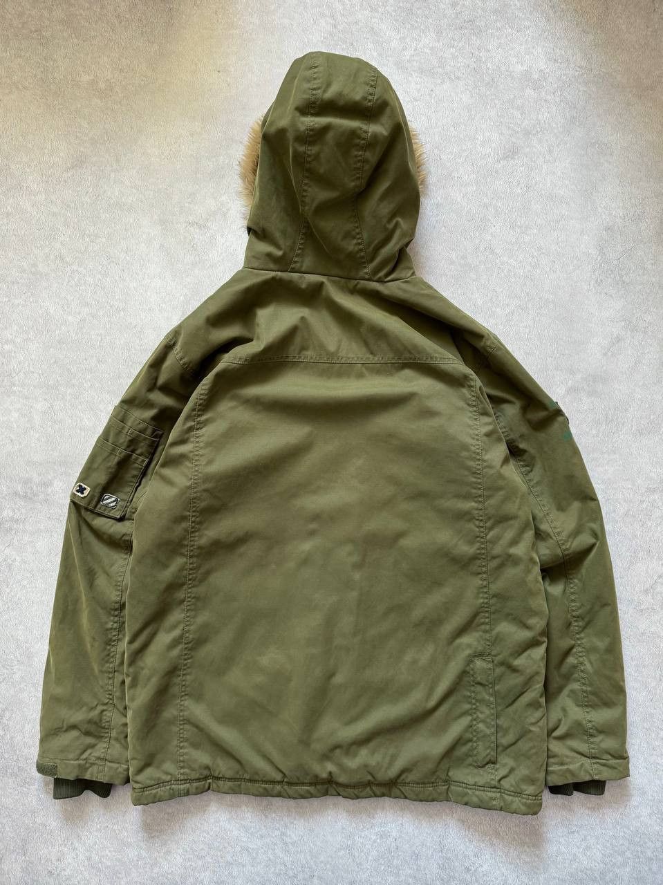 Quiksilver Vintage Quiksilver Olive Green Parka Jacket Fur Hood Size US XL / EU 56 / 4 - 3 Thumbnail