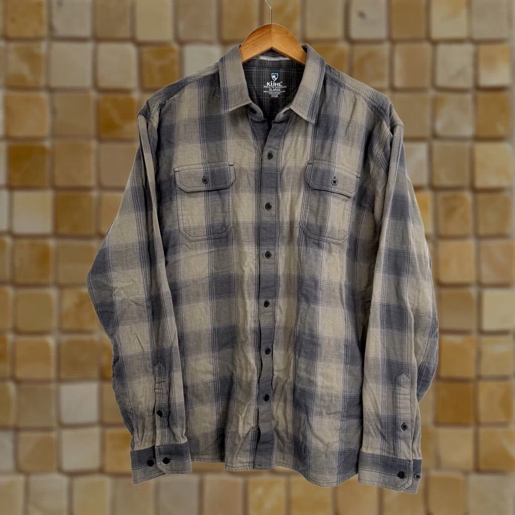 Vintage KÜHL Flannel Shirt Mens XL Brown Gray Plaid Long Sleeve Lightweight Hiking Button-Up Casual Outdoor Mens XL Brown Plaid Flannel Shirt Size US XL / EU 56 / 4 - 1 Thumbnail