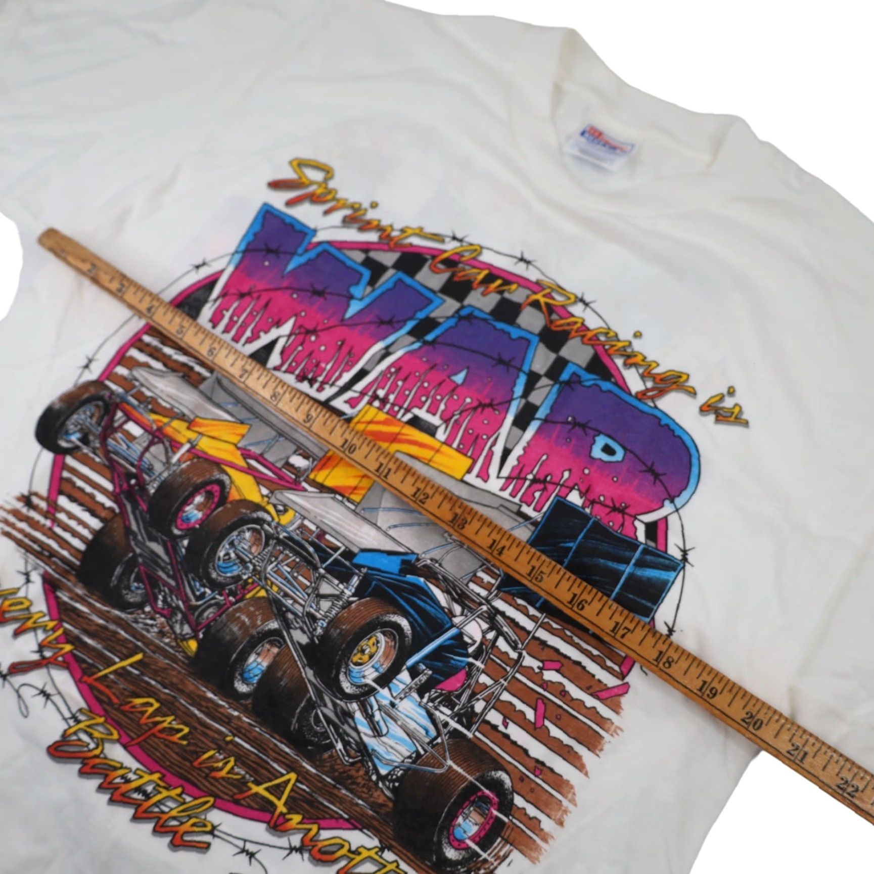 Vintage VINTAGE Manzanita Speedway Sprint Car Racing War Graphic T Shirt White L Men Size US L / EU 52-54 / 3 - 7 Thumbnail