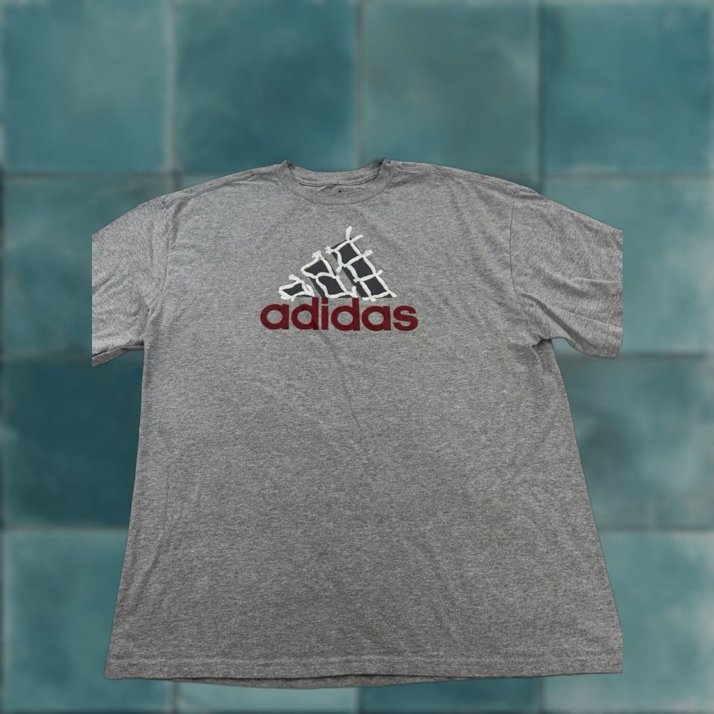 Adidas Adidas Shirt Mens XL Gray Soccer Futbol Tee Front Logo Short Sleeve Size US XL / EU 56 / 4 - 1 Thumbnail