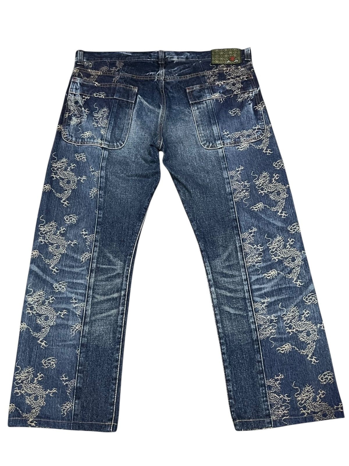 Eternal RARE! Eternal Kura Dragon Jacquard Denim Made in Japan Size US 36 / EU 52 - 3 Thumbnail