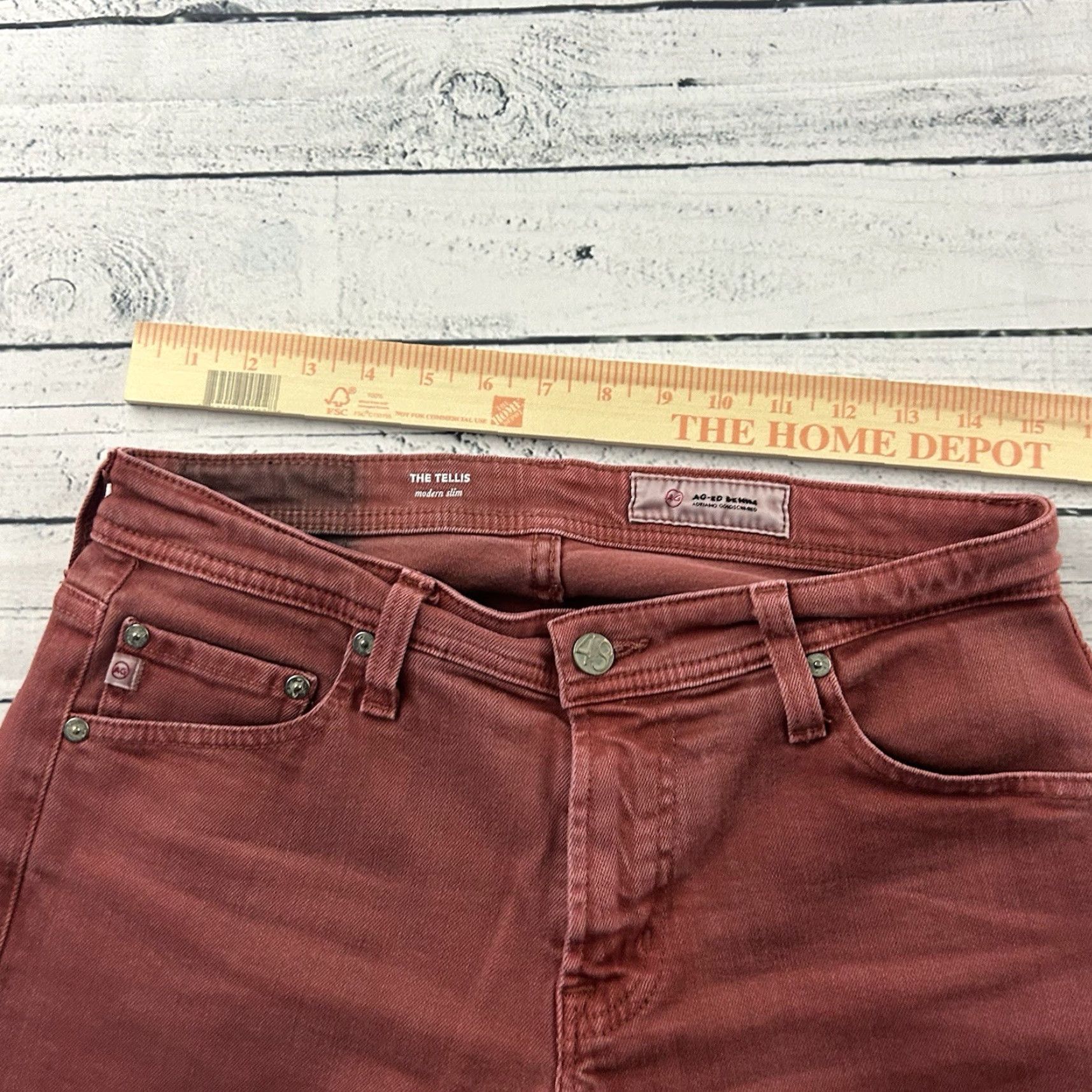 Vintage AG Adriano Goldschmied The Tellis Modern Slim Denim Jeans Men 30 Regular Blue 31 Inseam Slimming Rust - Shirt? Size US 30 / EU 46 - 4 Thumbnail