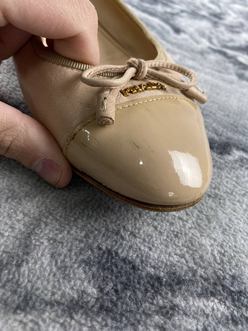 Prada Prada Quilted Bow Leather Ballet Flats Women Size 38 Beige Size US 8 / IT 38 - 15 Thumbnail