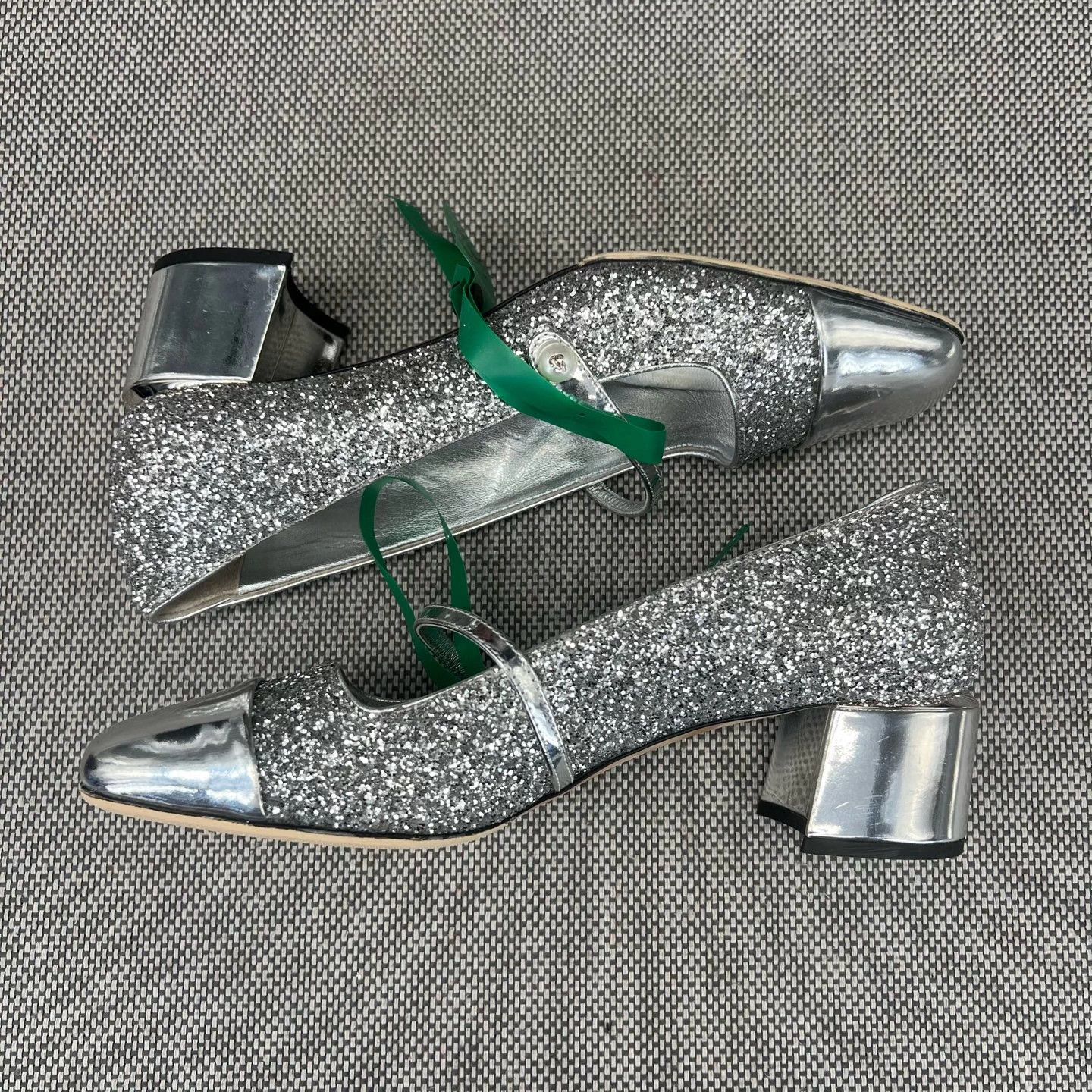 Jimmy Choo Jimmy Choo Elisa Sequin Silver Heels Size 37 with Box Size US 6 / IT 36 - 2 Thumbnail