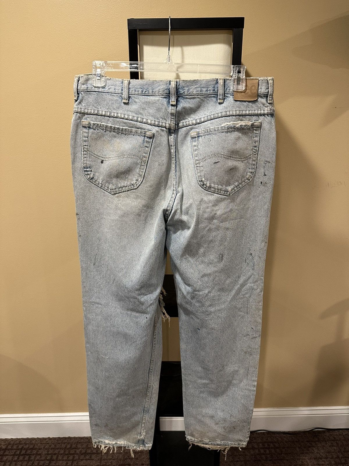 Lee Vintage Lee Painter Blue Denim Thrashed / Distressed Jeans Size US 36 / EU 52 - 2 Thumbnail