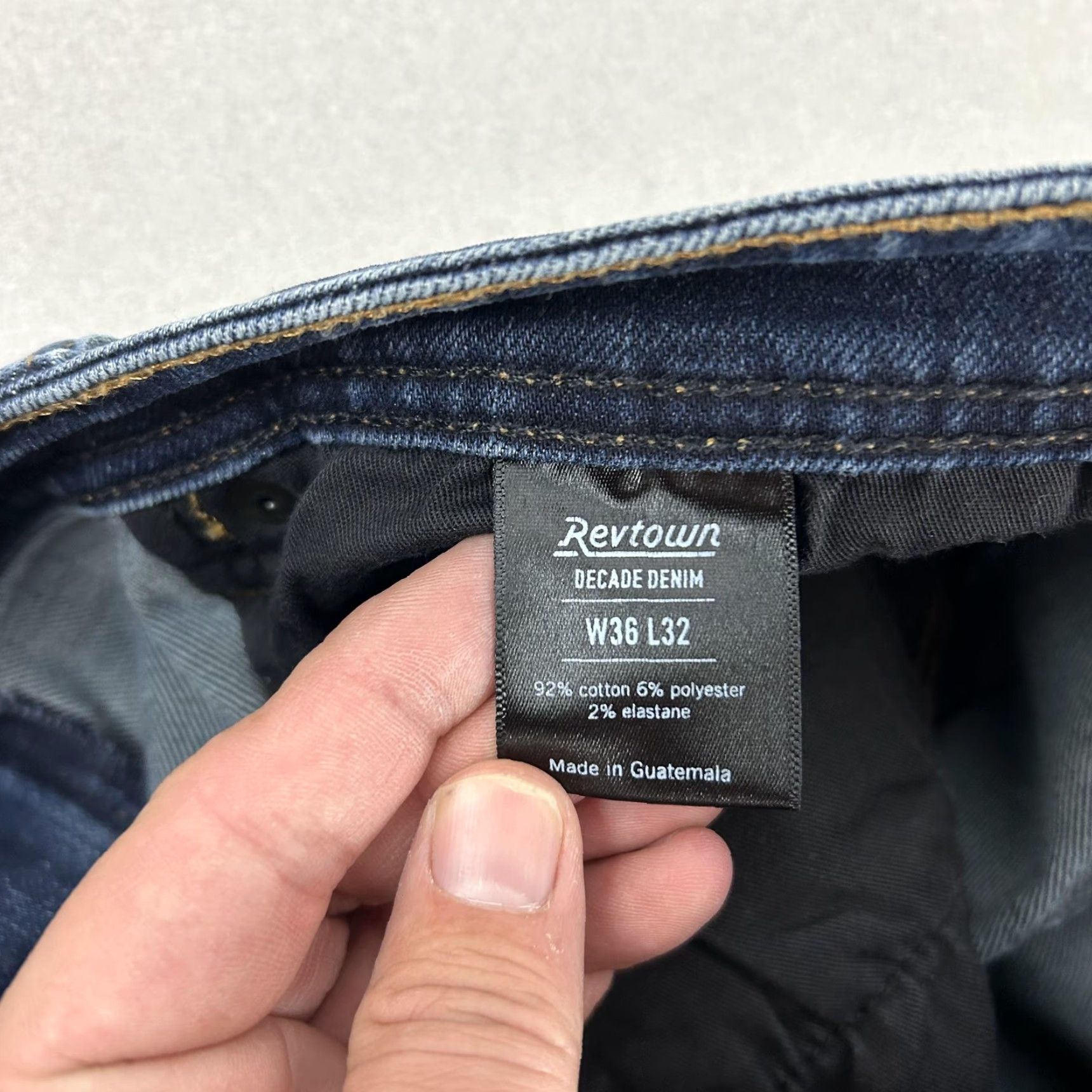 Denime Revtown Decade Denim Sharp Jeans Mens 36x32 Blue Straight Stretch 5-Pocket Size US 36 / EU 52 - 6 Thumbnail