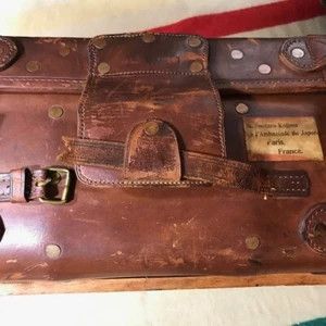 Handmade ANTIQUE 1920s LEATHER TRUNK SUITCASE BESPOKE R$8598 Size ONE SIZE - 19 Thumbnail
