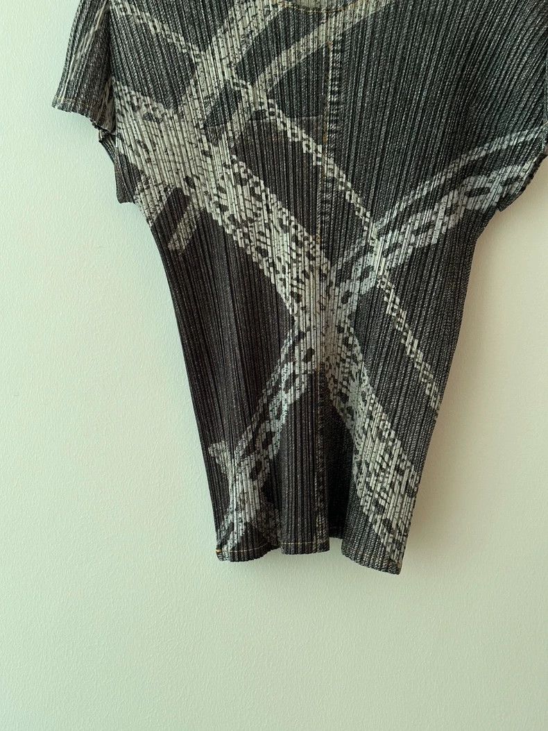 Issey Miyake Issey Miyake size:4 Grey lace denim short-sleeved top Size S / US 4 / IT 40 - 3 Thumbnail