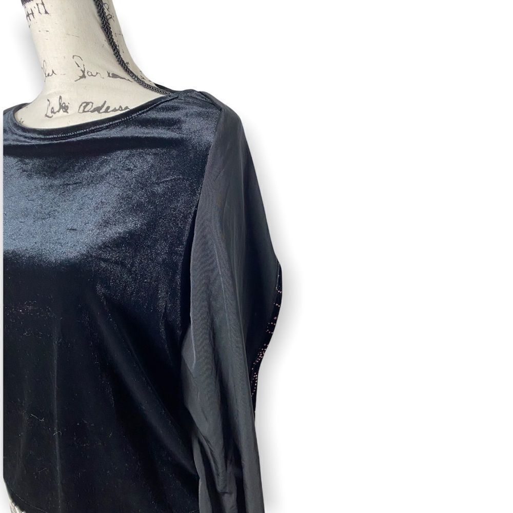 Other Notations Petite Velvet Sparkle Cardigan Layered Blouse | Si Size M / US 6-8 / IT 42-44 - 4 Thumbnail