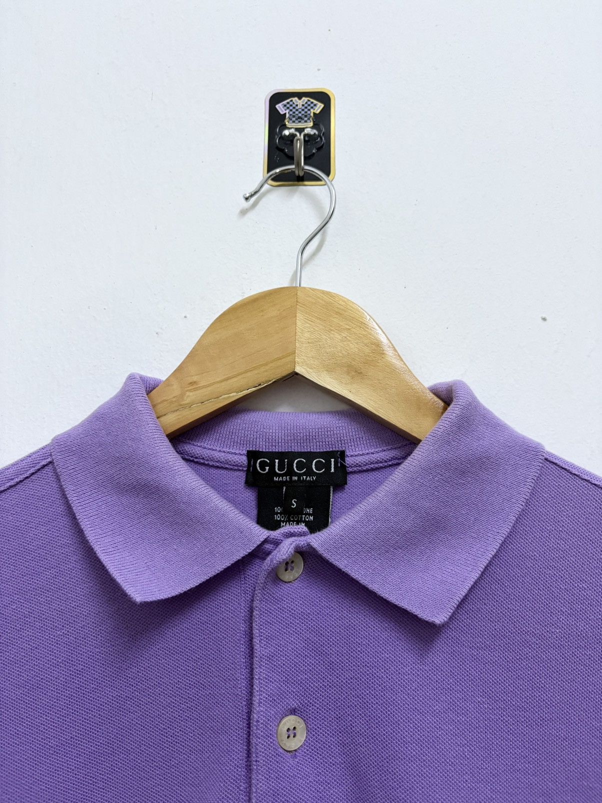 Gucci 2000's Gucci Basic Logo Embroidered Purple Polo Shirt Size US M / EU 48-50 / 2 - 8 Thumbnail