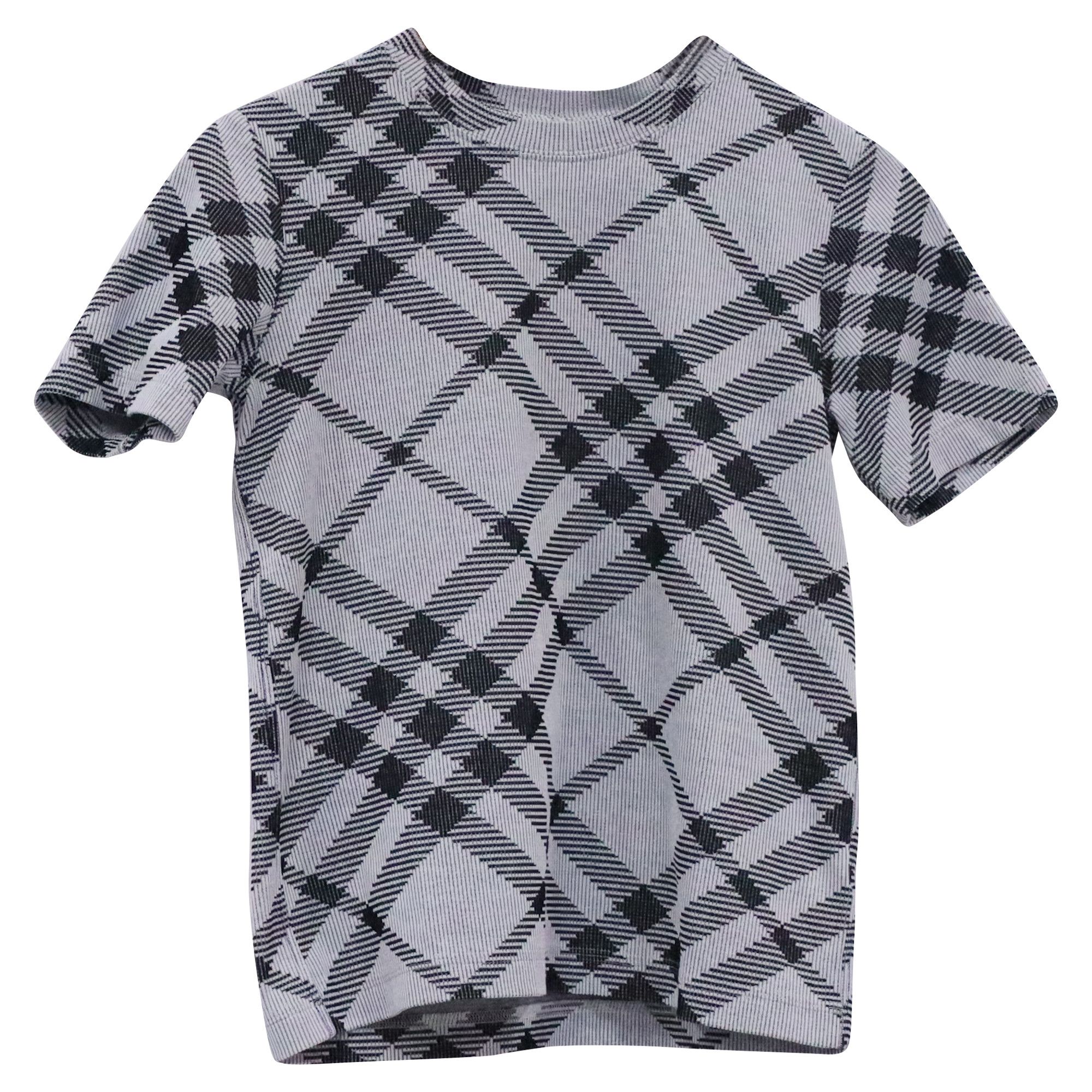 Burberry Burberry Check T-shirt in Grey Cotton Size US XS / EU 42 / 0 - 1 Thumbnail