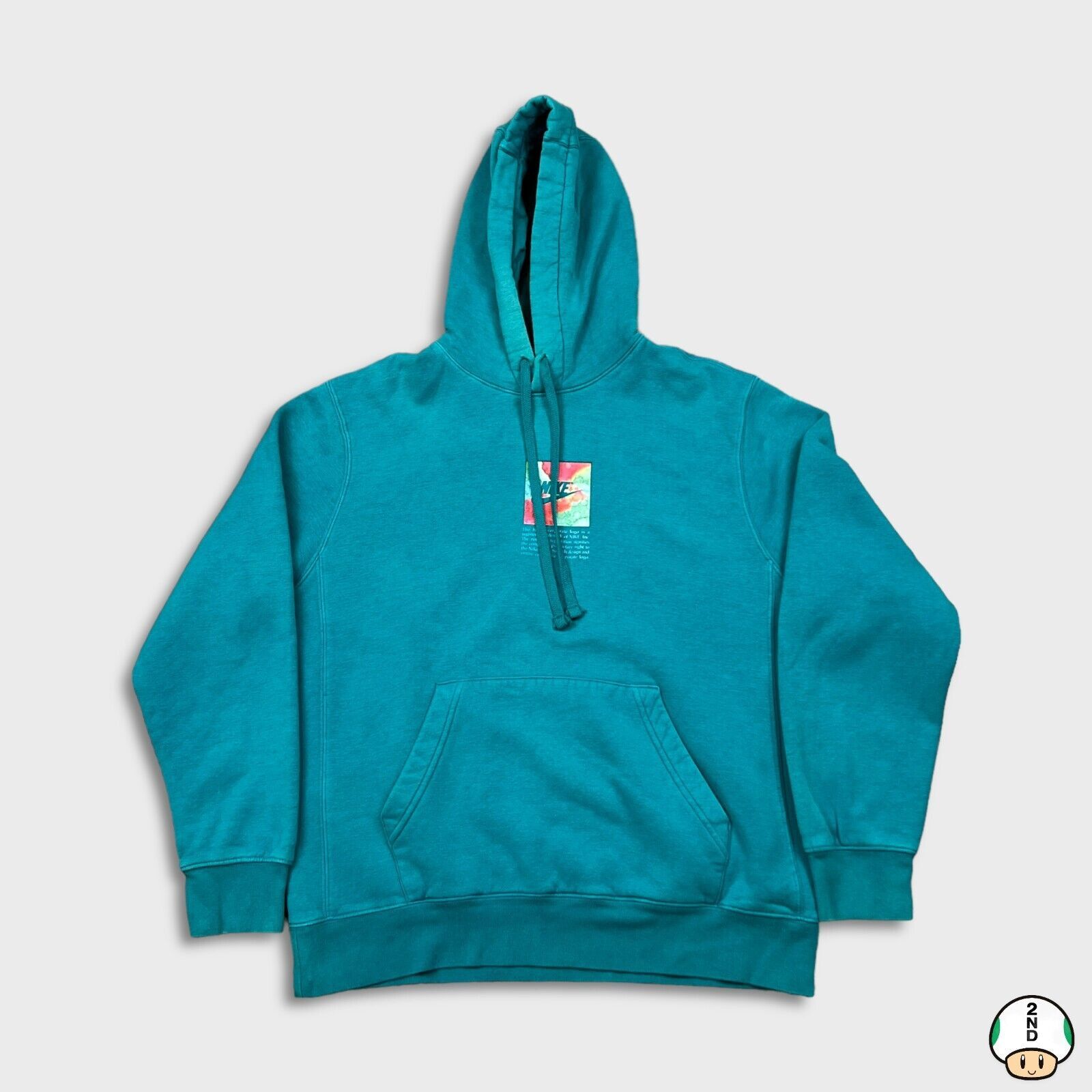Nike × Vintage Nike Sportswear Hoodie Medium Blue Swoosh Box Logo Hooded Size US M / EU 48-50 / 2 - 1 Thumbnail