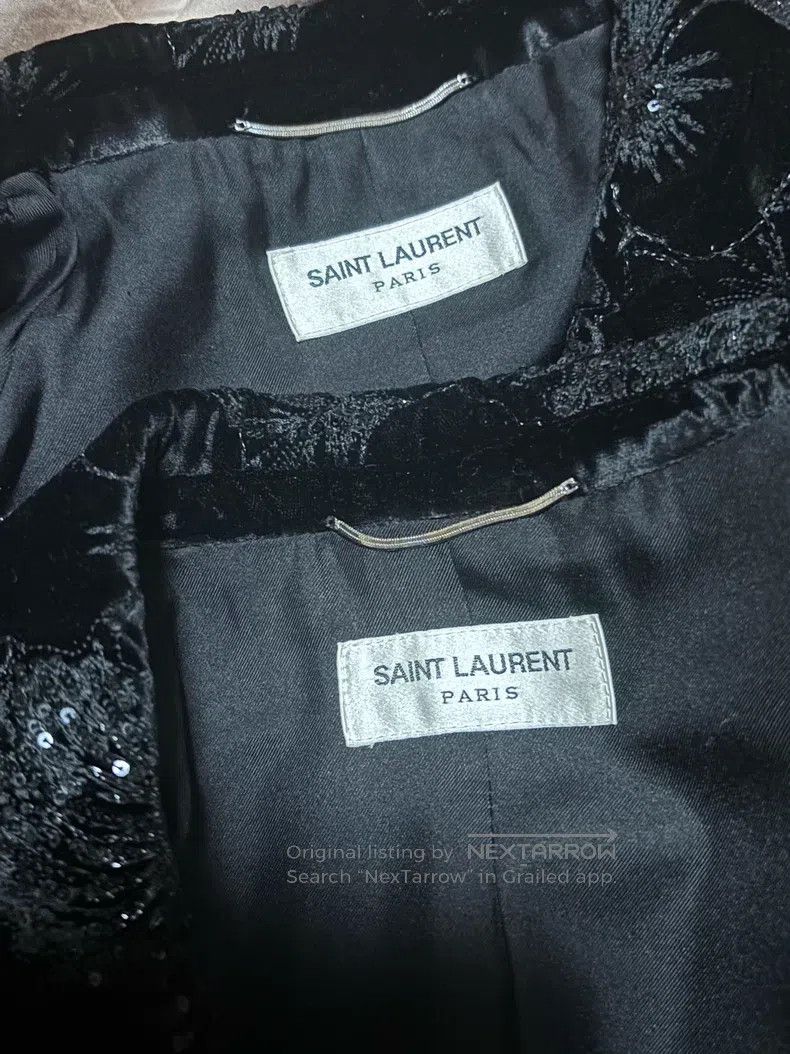 Saint Laurent Paris Saint Laurent Paris Black Velvet Hibiscus Flower Suit Size US S / EU 44-46 / 1 - 5 Thumbnail