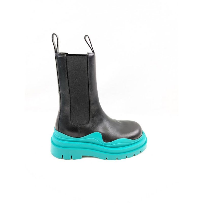 Bottega Veneta o1rshd1 Tire High Boots in Black w/ Bright Green Sole Size US 9.5 / EU 42-43 - 1 Thumbnail