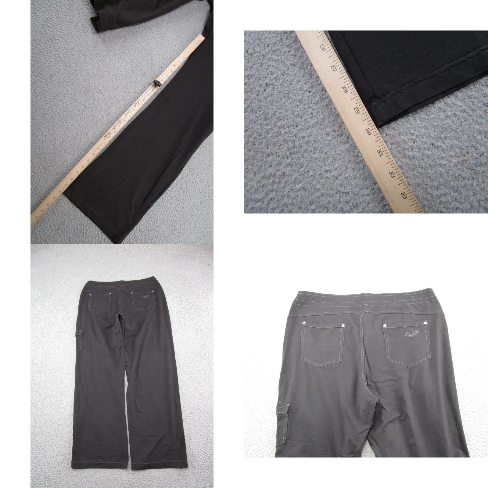 Vintage Kuhl Women’s Wide Leg Nylon Blend Lounge Sweatpants Pants Size 14 Short Black Straight 14 Womens Size 36" / US 14 / IT 50 - 8 Thumbnail