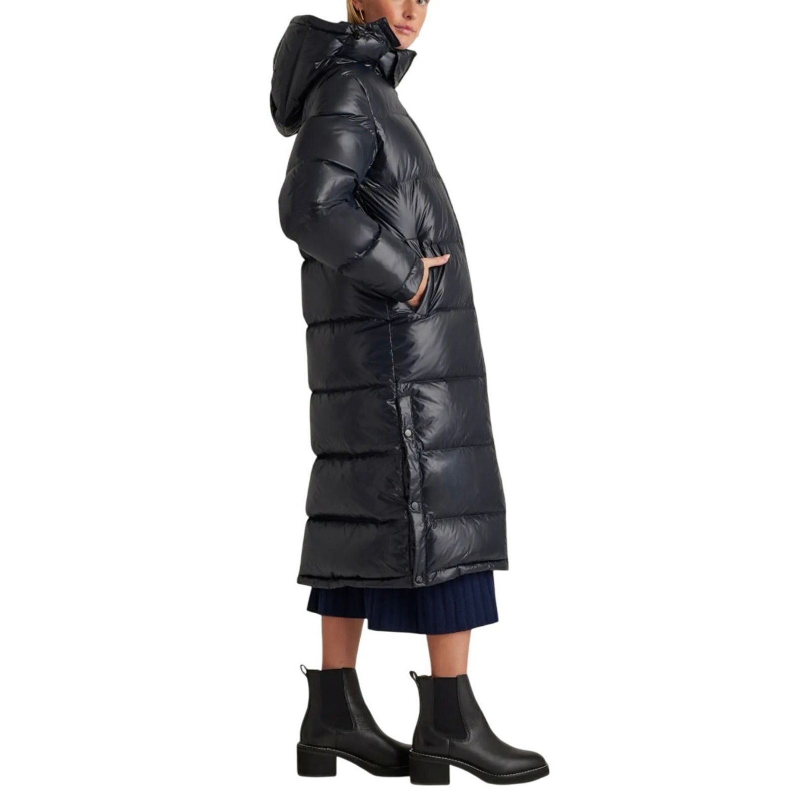 Quince EUC Quince Small Responsible Down Long Puffer Shiny Black Size S / US 4 / IT 40 - 2 Thumbnail