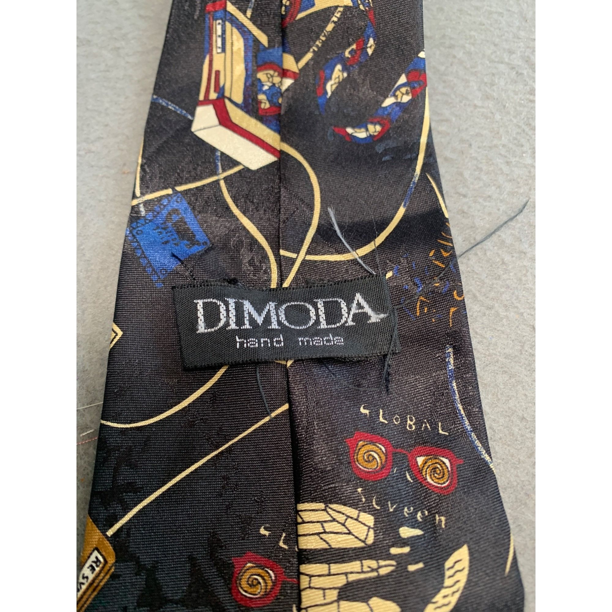 Designer Dimoda Hand Made Novelty Necktie with Computer Pattern Polye Size ONE SIZE - 4 Thumbnail