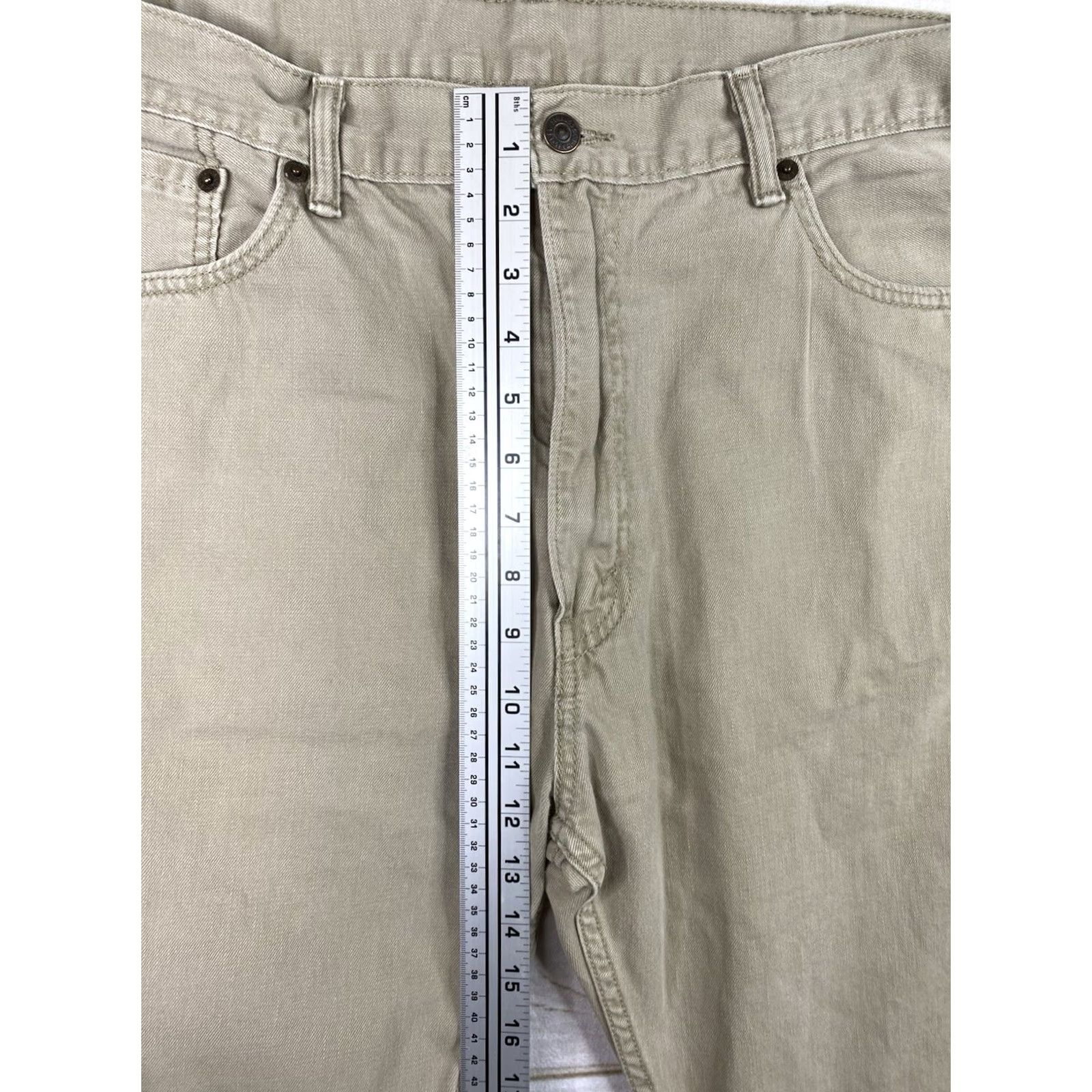 Levi's Levi's 505 Jeans Mens 40x32 Tan Cream Straight 5 Pocket Logo Vintage Style 90s Theme) Size US 40 / EU 56 - 4 Thumbnail