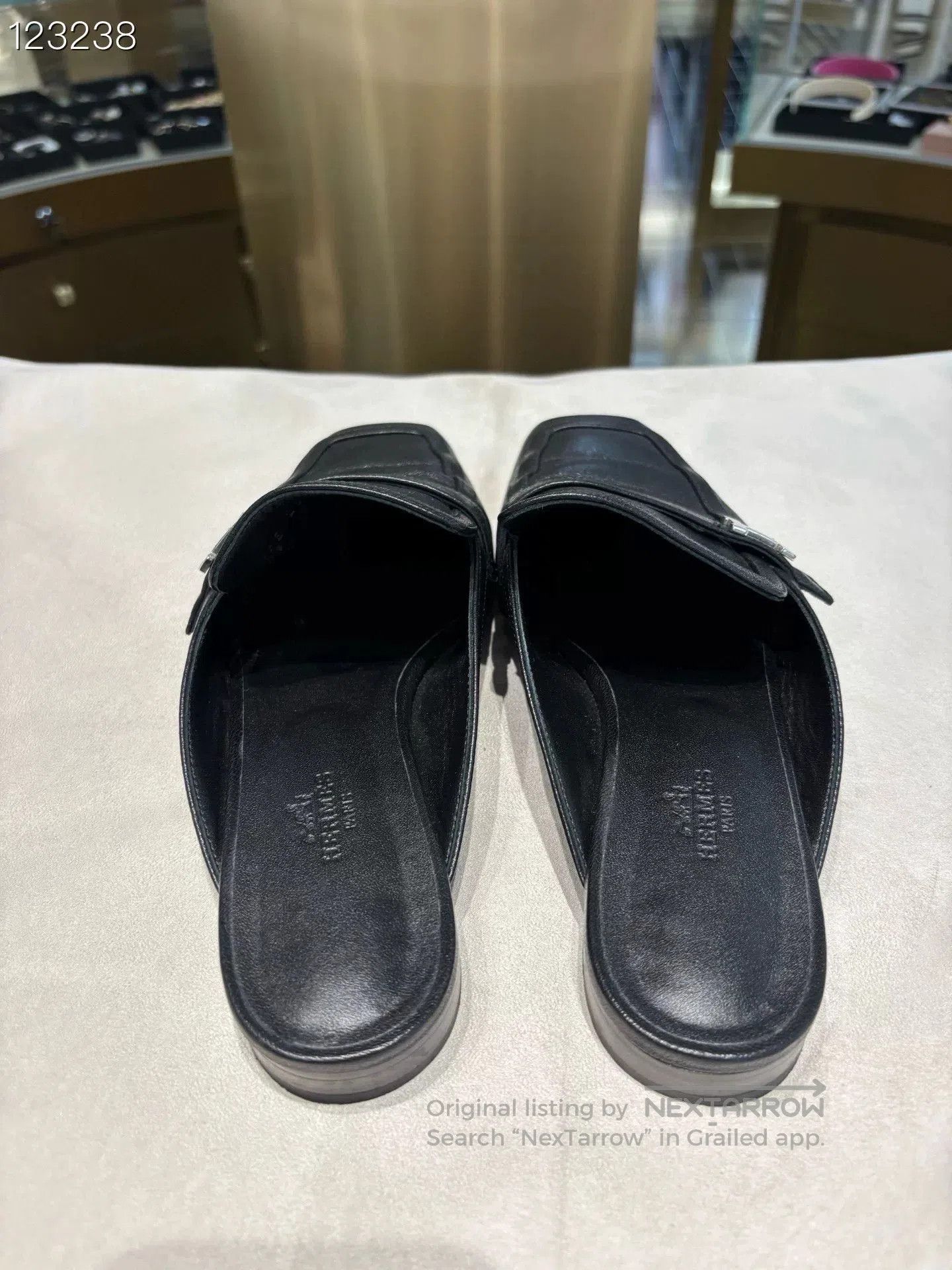 Hermes Hermès Women's Black Silver Mules. Size US 7.5 / IT 37.5 - 4 Thumbnail