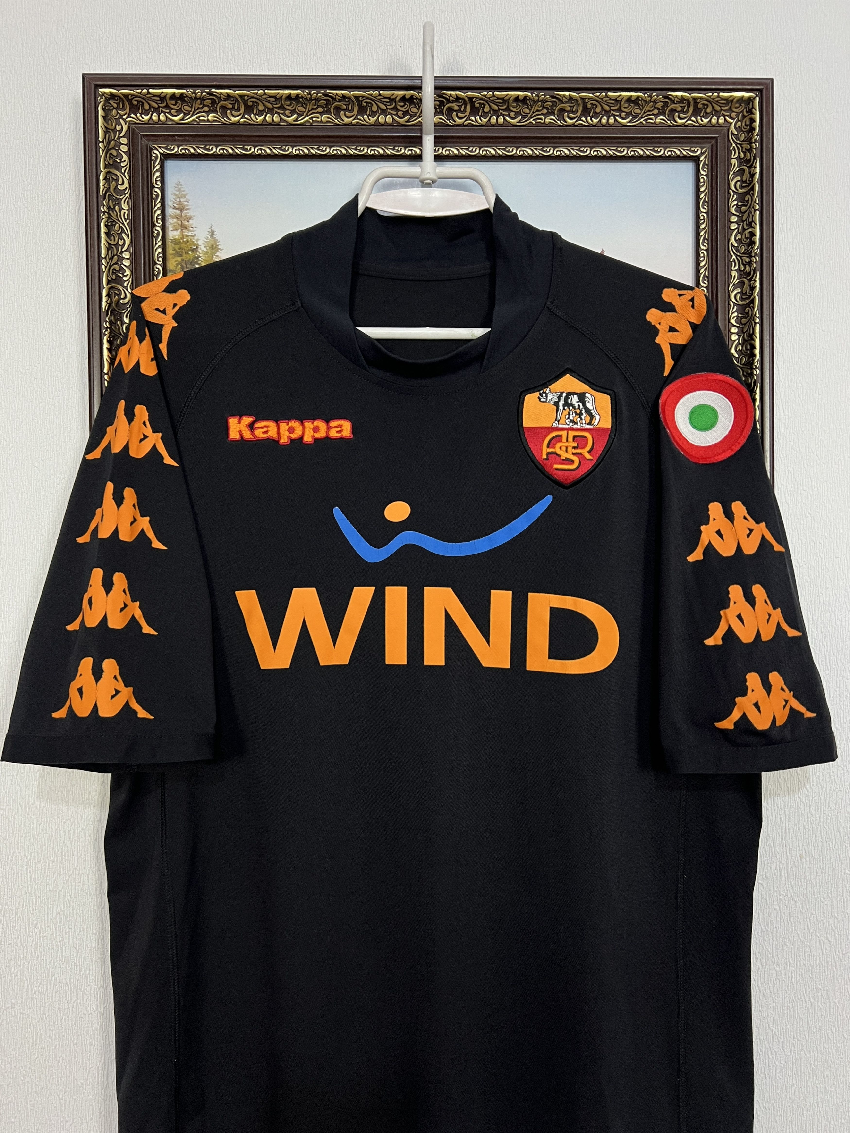 Kappa Roma football shirt Soccer Black Maglia Mens Jersey Trikot Size US XL / EU 56 / 4 - 2 Thumbnail