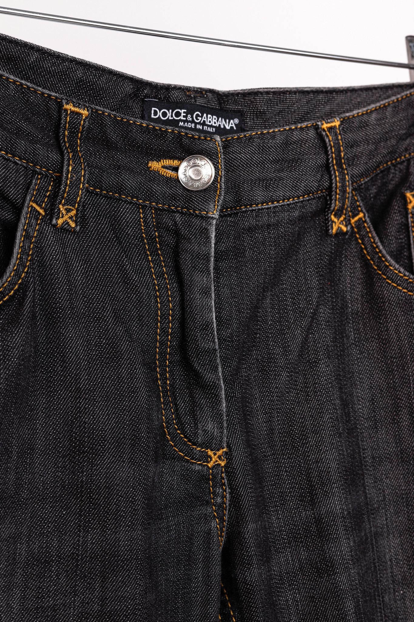 Dolce & Gabbana Dolce & Gabbana Charcoal Straight-Leg Logo Plaque Jeans Size 28" / US 6 / IT 42 - 8 Thumbnail