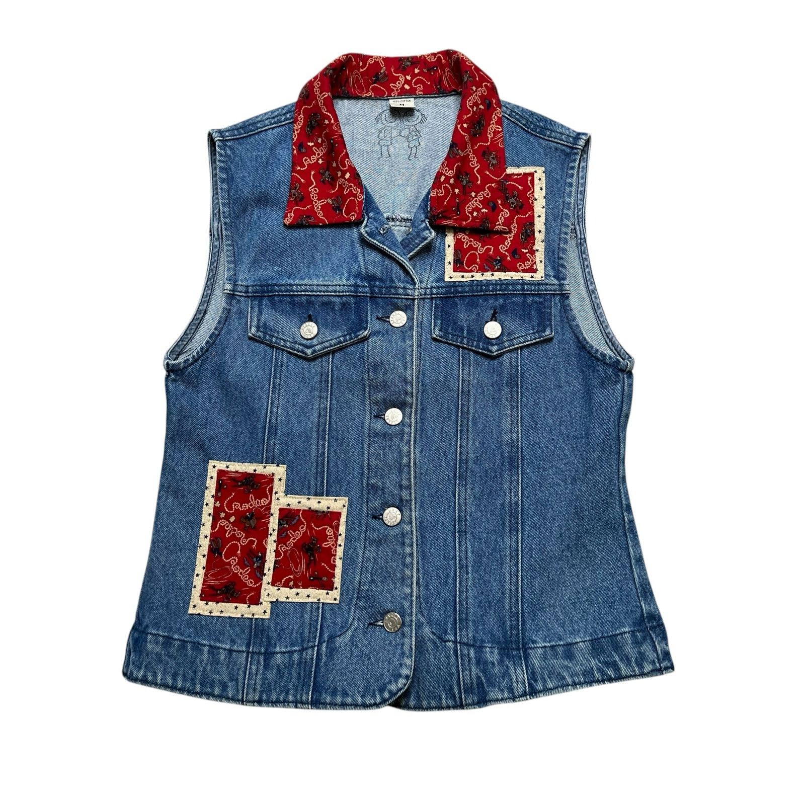 Vintage Vintage Denim Vest Western Cowboy Women Size M Size M / US 6-8 / IT 42-44 - 1 Thumbnail
