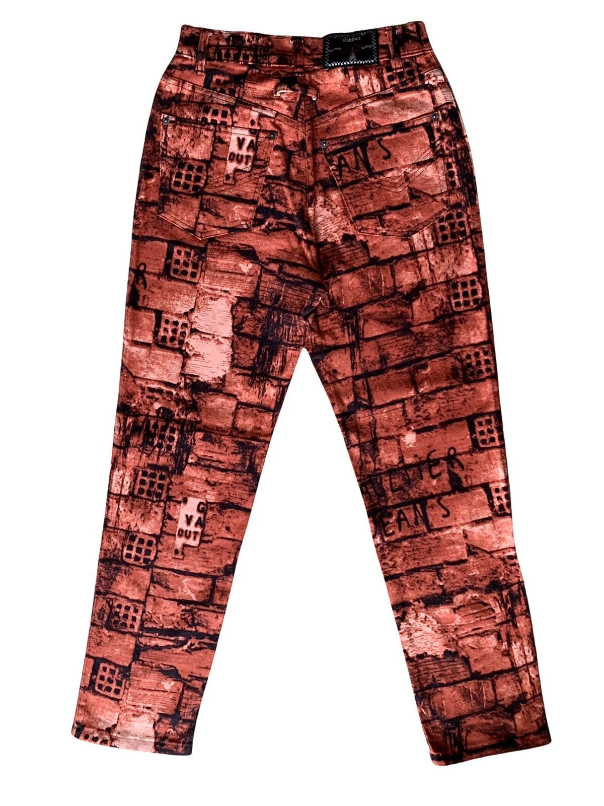 Jean Paul Gaultier AW1997 Jean Paul Gaultier Brick Jeans Print Pants Size 27" / US 4 / IT 40 - 4 Thumbnail