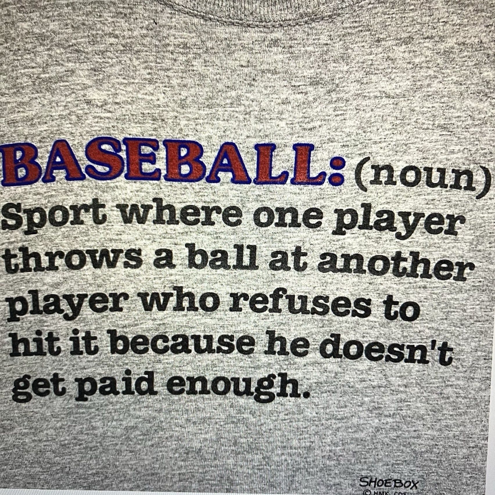 Jerzees Vintage JERZEES Baseball Humor T Shirt Men Adult Large Gray 90s Art Funny Retro Size US L / EU 52-54 / 3 - 3 Thumbnail