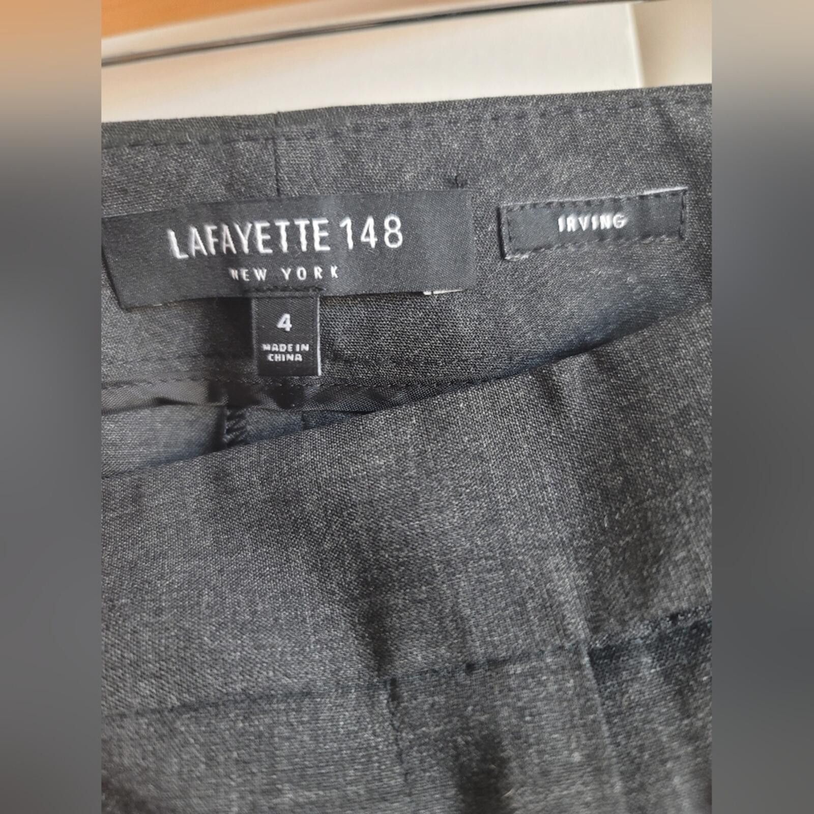 Other Lafayette 148 New York Irving Pant Charcoal Gray Wool SZ 4 Size 27" / US 4 / IT 40 - 3 Thumbnail