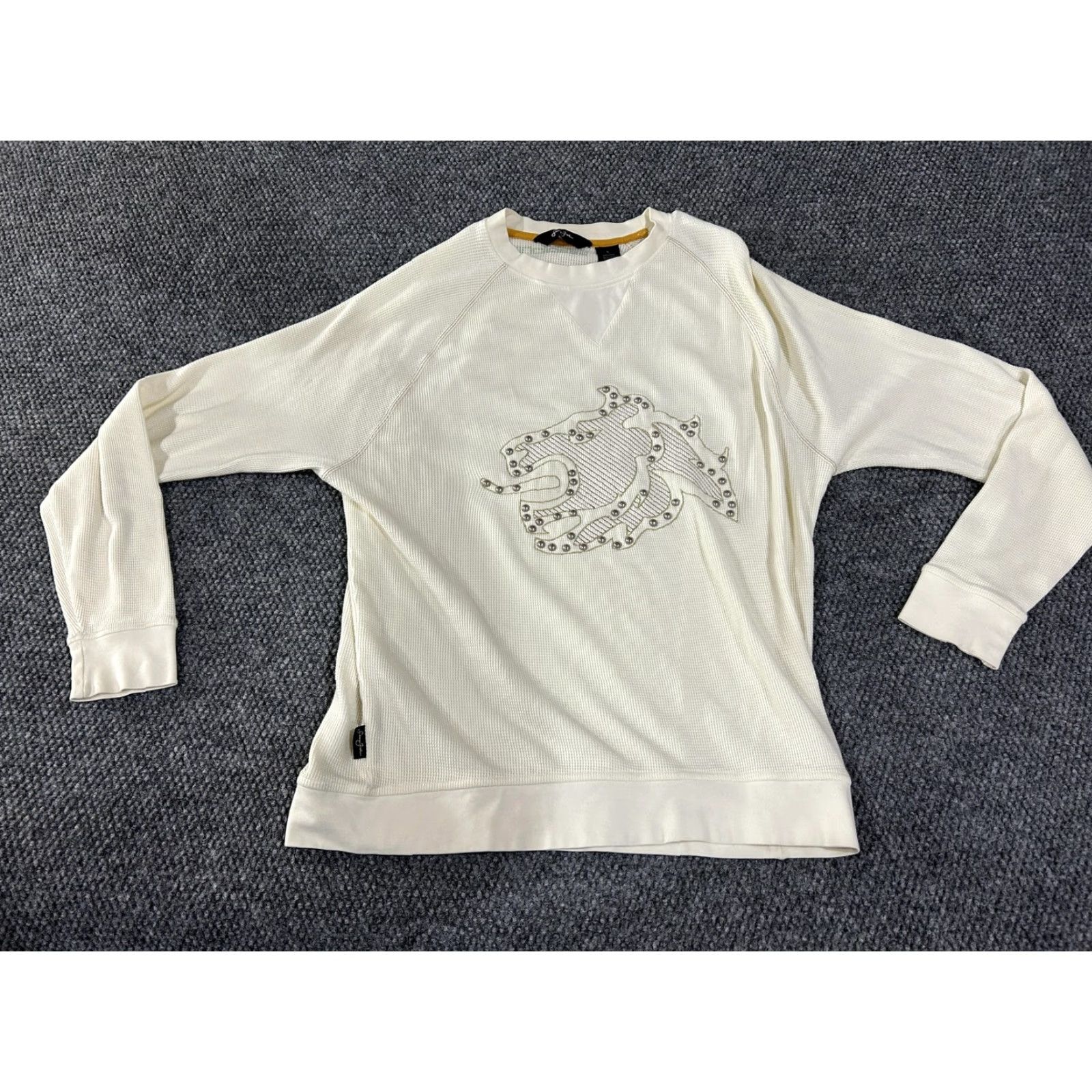 Sean John Sean John Shirt Mens L White Waffle Knit Long Sleeve Lion Graphic Thermal Size US L / EU 52-54 / 3 - 2 Thumbnail